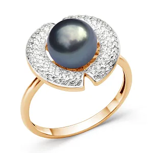 Кольцо из красного золота с фианитами