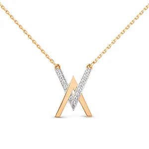 Колье из красного золота с фианитами