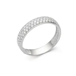 Кольцо из белого золота с фианитами