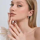 Серьги из красного золота с фианитами