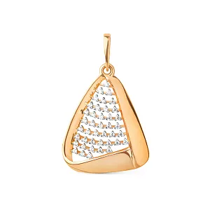 Подвеска из красного золота с фианитами