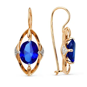 Серьги из красного золота с корундами