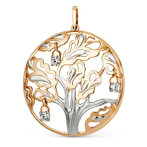 Подвеска из красного золота с фианитами