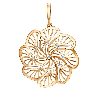 Подвеска из красного золота с фианитами