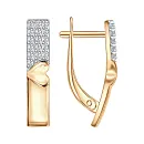 Серьги из красного золота с фианитами