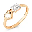 Кольцо из красного золота с фианитами