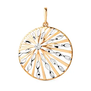 Подвеска из красного золота с фианитом