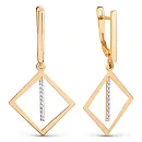 Серьги из красного золота с фианитами