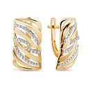 Серьги из красного золота с фианитами