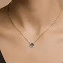 Колье из желтого золота с бриллиантами и сапфиром