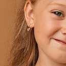Серьги детские из красного золота с фианитами