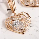 Серьги из красного золота с фианитами