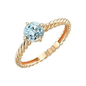 Кольцо из красного золота с топазом