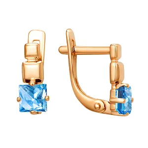 Серьги из красного золота с swiss топазами