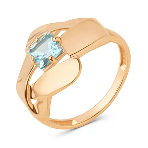 Кольцо из красного золота с swiss топазом