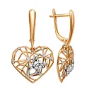 Серьги из красного золота с фианитами
