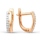 Серьги из красного золота с фианитами