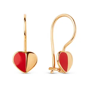 Серьги детские из красного золота