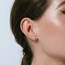 Серьги пусеты из красного золота с фианитами