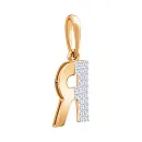 Подвеска из красного золота с фианитами