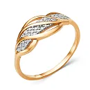 Кольцо из красного золота с фианитами