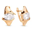 Серьги из красного золота с фианитами