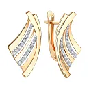 Серьги из красного золота с фианитами
