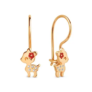 Серьги детские из красного золота