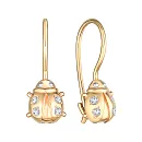 Серьги детские из красного золота с фианитами