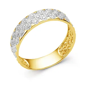 Кольцо из желтого золота с фианитами