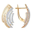 Серьги из красного золота с фианитами