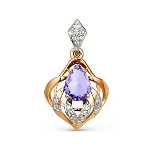 Подвеска из красного золота с аметистом