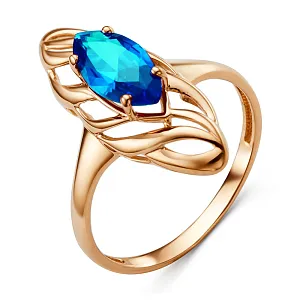 Кольцо из красного золота с лондон топазом