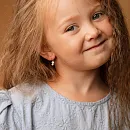 Серьги детские из красного золота