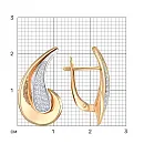 Серьги из красного золота с фианитами