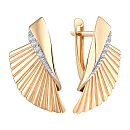 Серьги из красного золота с фианитами