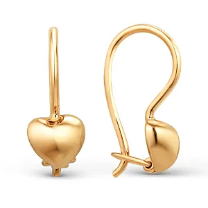 Серьги детские из красного золота