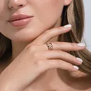 Кольцо из красного золота с фианитами