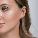 Серьги из красного золота с фианитами