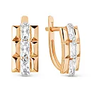 Серьги из красного золота с фианитами