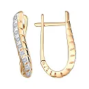 Серьги из красного золота с фианитами