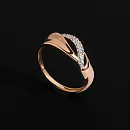 Кольцо из красного золота с фианитами