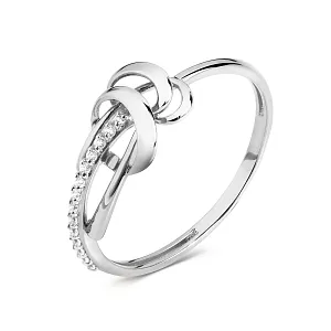 Кольцо из белого золота с фианитами