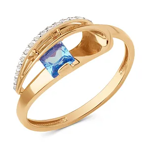 Кольцо из красного золота с swiss топазом