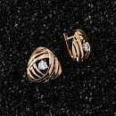 Серьги из красного золота с фианитами