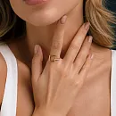 Кольцо из красного золота с фианитами