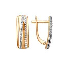 Серьги из красного золота с фианитами