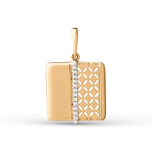 Подвеска из красного золота с фианитами