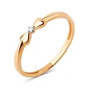 Кольцо из красного золота с фианитом