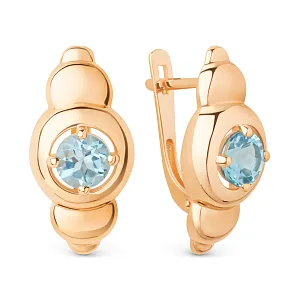 Серьги из красного золота с swiss топазами